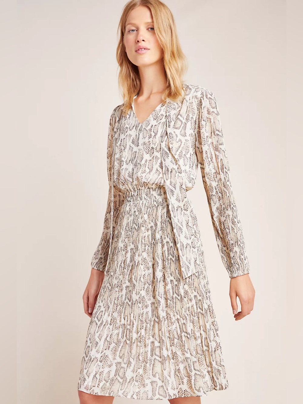 Anthropologie • Current Air| Olivia Snake-Printed Midi Dress